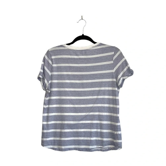 Tommy Hilfiger White & Blue Striped Embroidered Heart Front Tee Medium Women’s - Picture 6 of 11